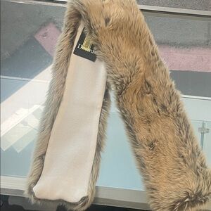 Dillard's Tan Faux Fur Scarf
